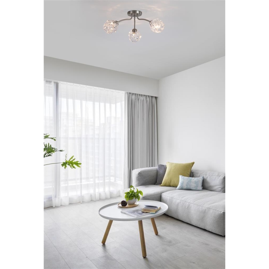 Searchlight - Loftmonteret lysekrone ASTRAL 3xG9/33W/230V mat krom