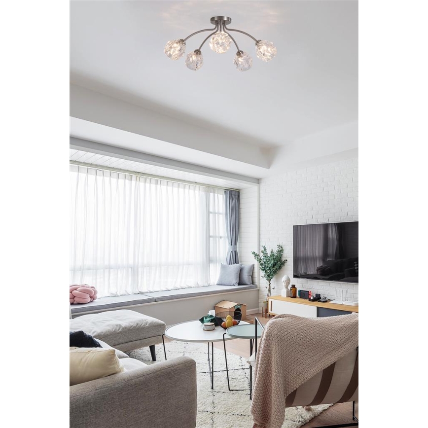 Searchlight - Overflademonteret lysekrone ASTRAL 5xG9/33W/230V mat krom