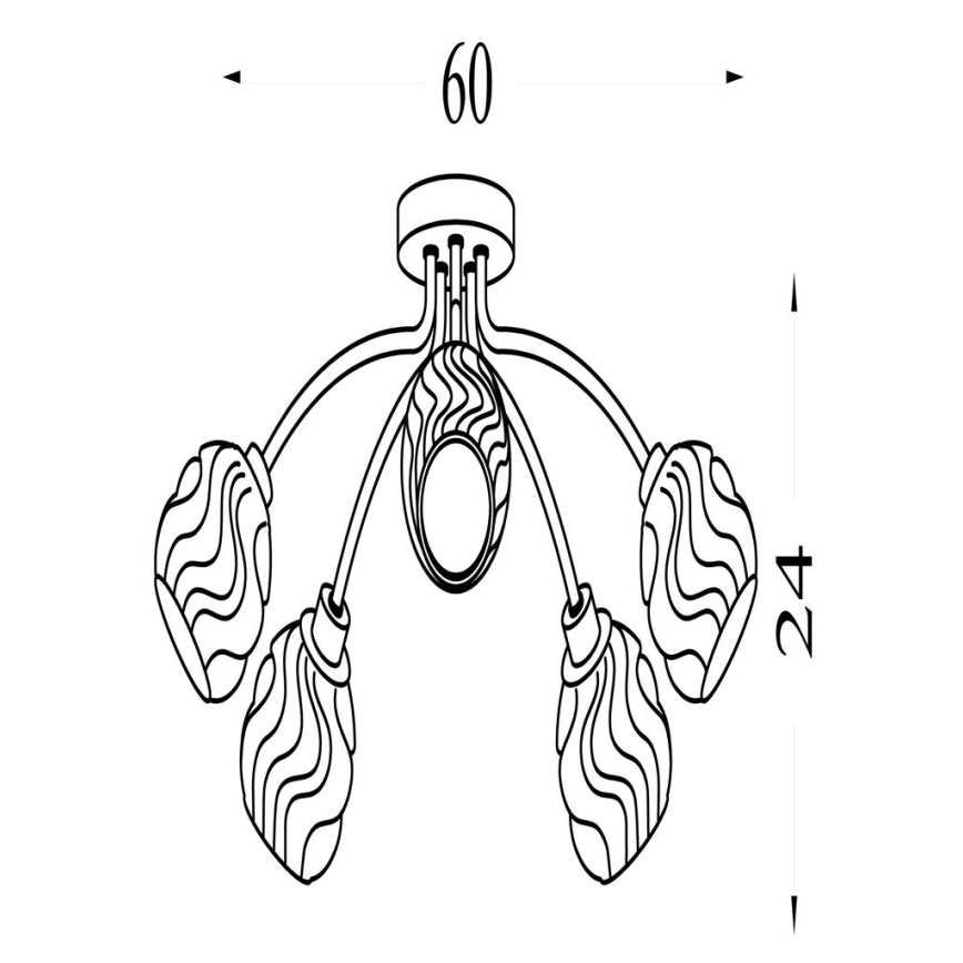 Searchlight - Overflademonteret lysekrone ASTRAL 5xG9/33W/230V mat krom