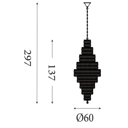 Searchlight - Lysekrone med kæde EMPIRE 13xE14/60W/230V