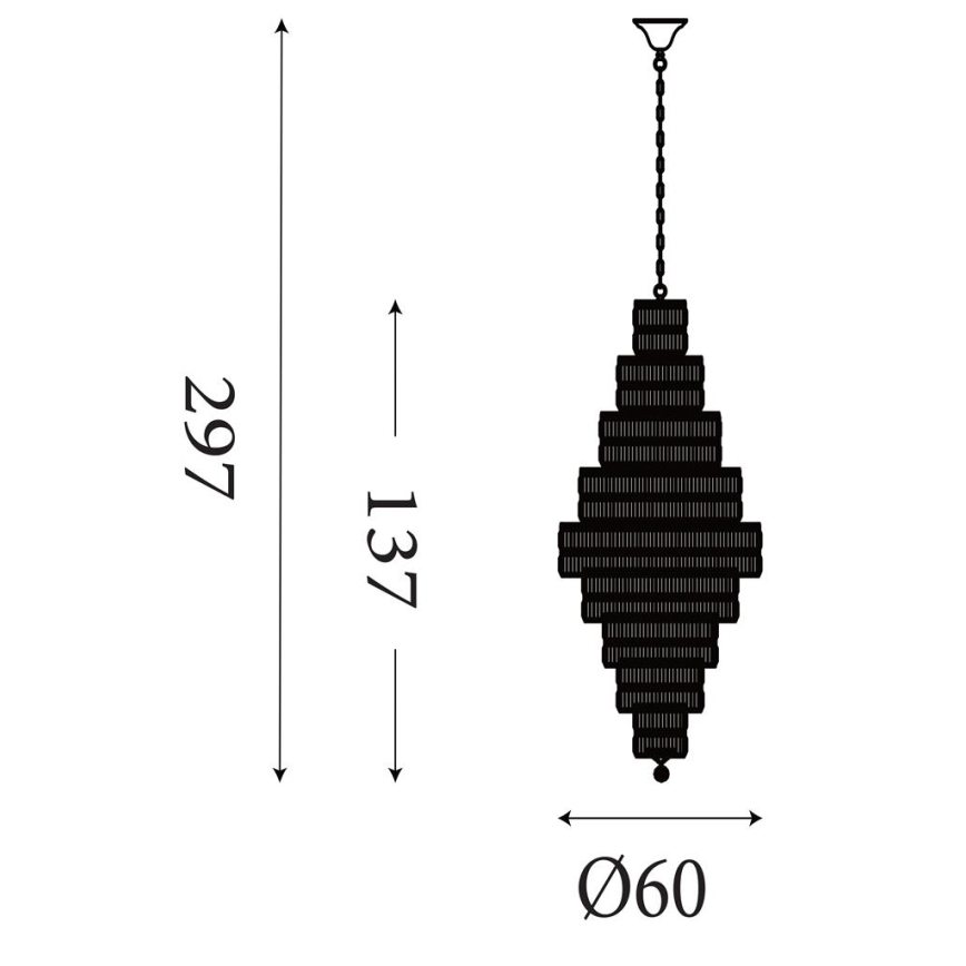Searchlight - Lysekrone med kæde EMPIRE 13xE14/60W/230V