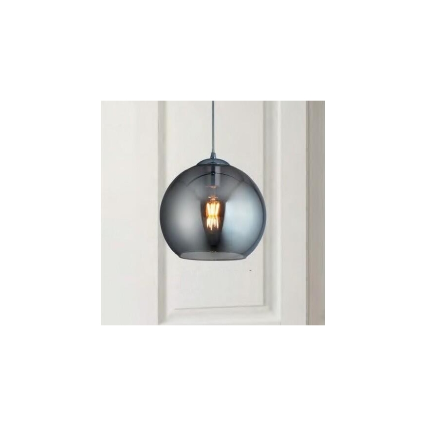 Searchlight - Pendel BALL 1xE27/60W/230V sølvfarvet