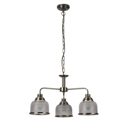 Searchlight - Pendel med kædeophæng BISTRO 3xE27/60W/230V messing