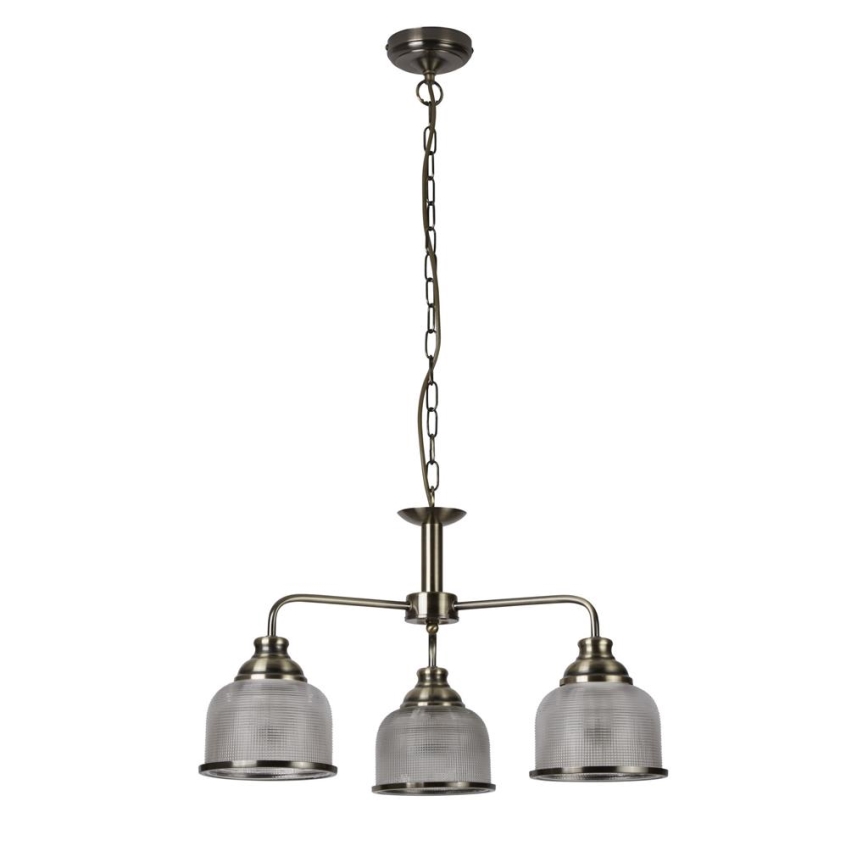 Searchlight - Pendel med kædeophæng BISTRO 3xE27/60W/230V messing
