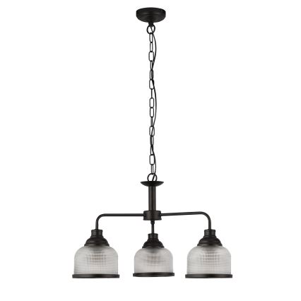 Searchlight - Pendel med kædeophæng BISTRO 3xE27/60W/230V sort