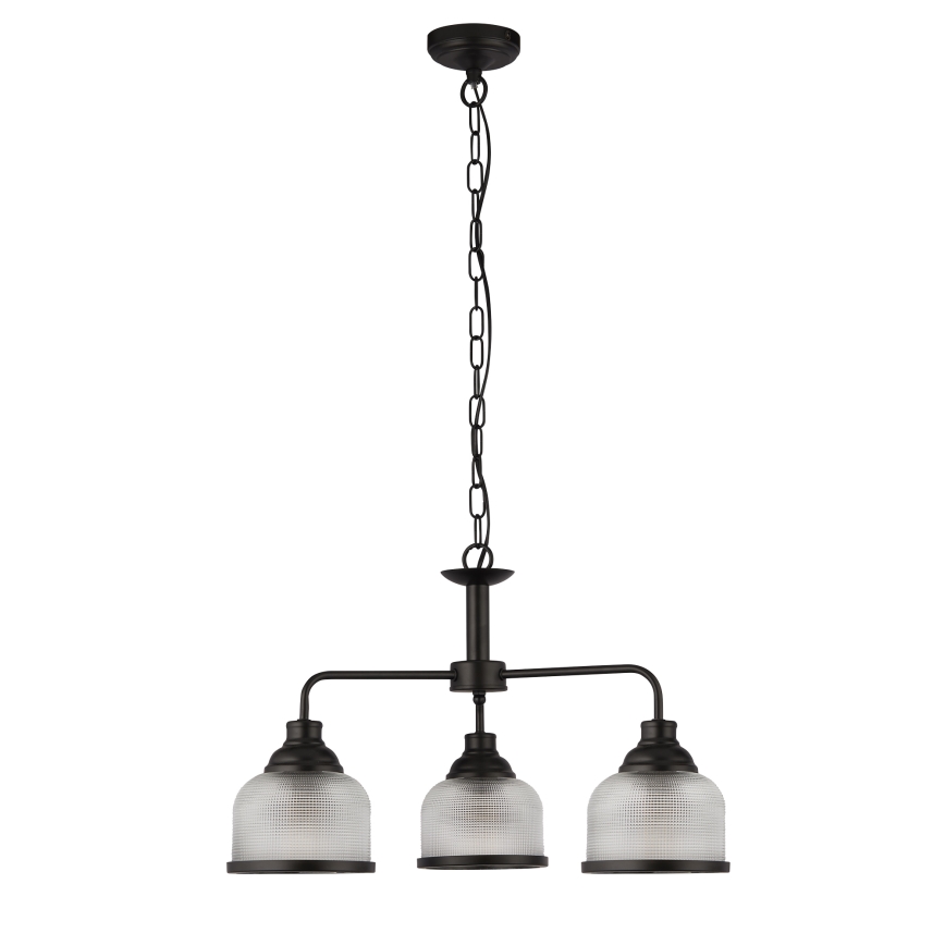Searchlight - Pendel med kædeophæng BISTRO 3xE27/60W/230V sort