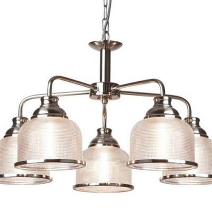 Searchlight - Pendel med kædeophæng BISTRO 5xE27/60W/230V skinnende krom