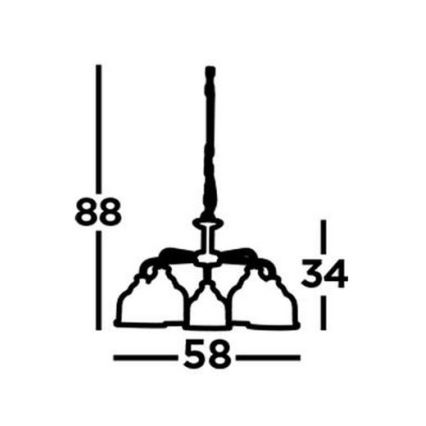 Searchlight - Pendel med kædeophæng BISTRO 5xE27/60W/230V skinnende krom