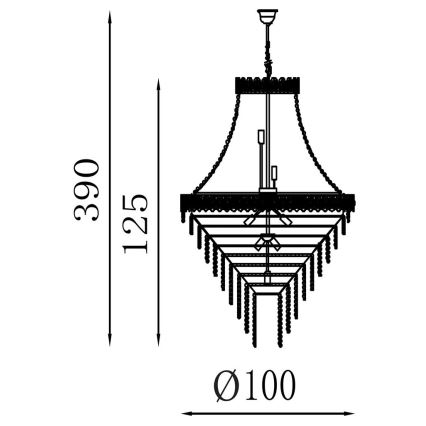 Searchlight - Lysekrone med kæde LOUIS PHILLIPE 28xE14/60W/230V