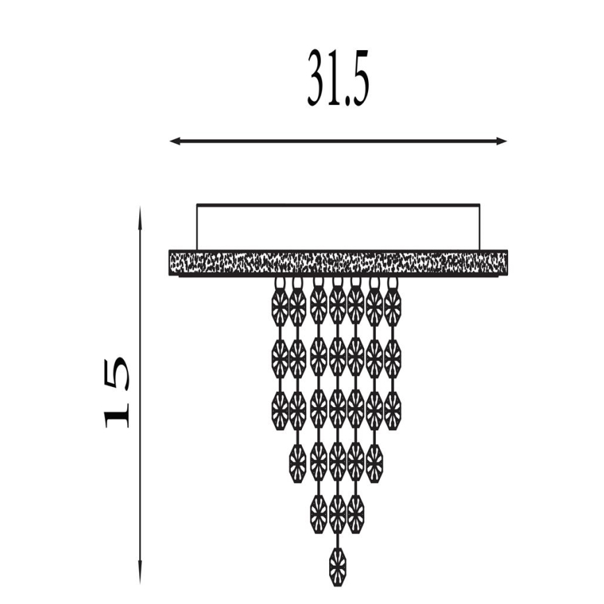 Searchlight - LED-dæmpbar loftlampe DELUGE LED/20W/230V Ø 31,5 cm guld