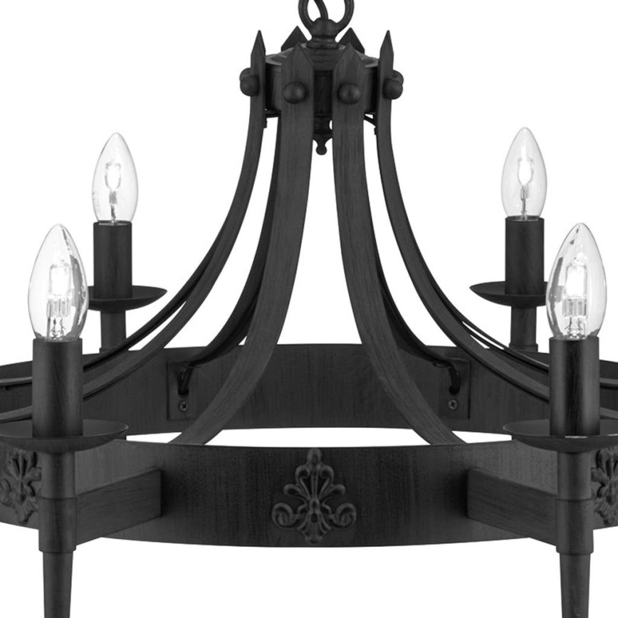 Searchlight - Kædeophængt lysekrone CARTWHEEL 8xE14/60W/230V sort