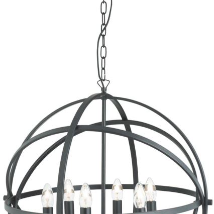 Searchlight - Loftlampe på kæde ORBIT 6xE14/60W/230V sort