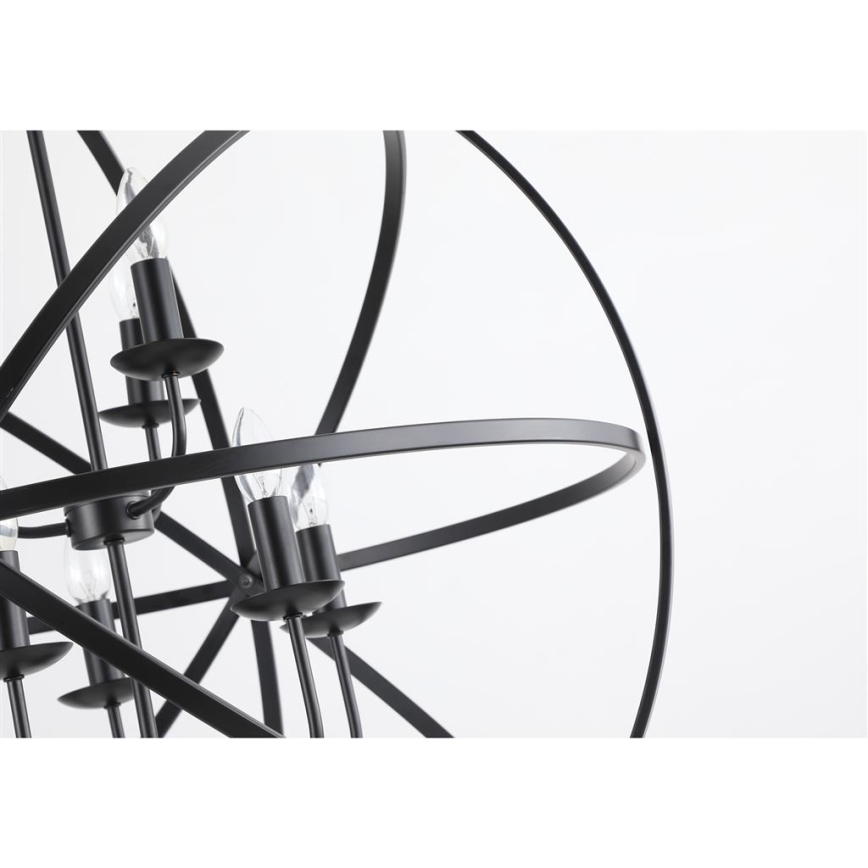 Searchlight - Lysekrone med kæde ORBIT 8xE14/60W/230V sort