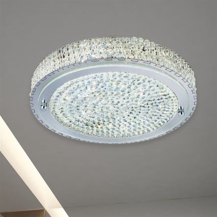 Searchlight - LED loftlampe FLUSH LED/24W/230V diameter 40 cm krom