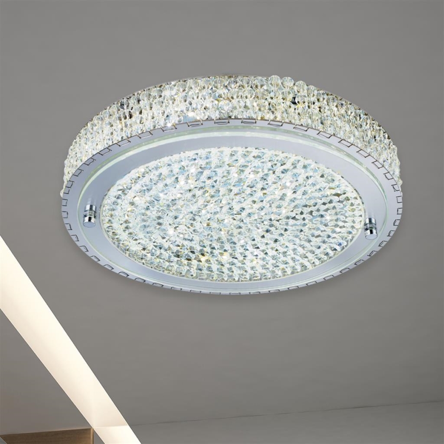 Searchlight - LED loftlampe FLUSH LED/24W/230V diameter 40 cm krom