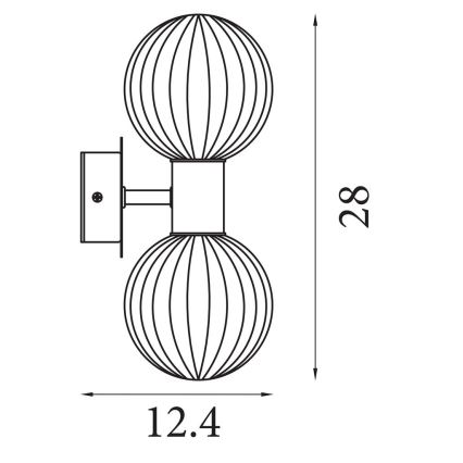 Searchlight - Væglampe LUMINSPHERE 2xG9/7W/230V sort