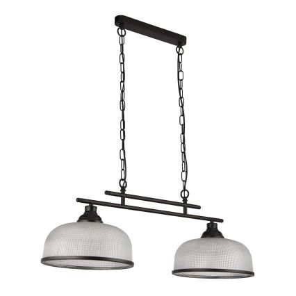 Searchlight - Pendel med kædeophæng BISTRO 2xE27/60W/230V sort