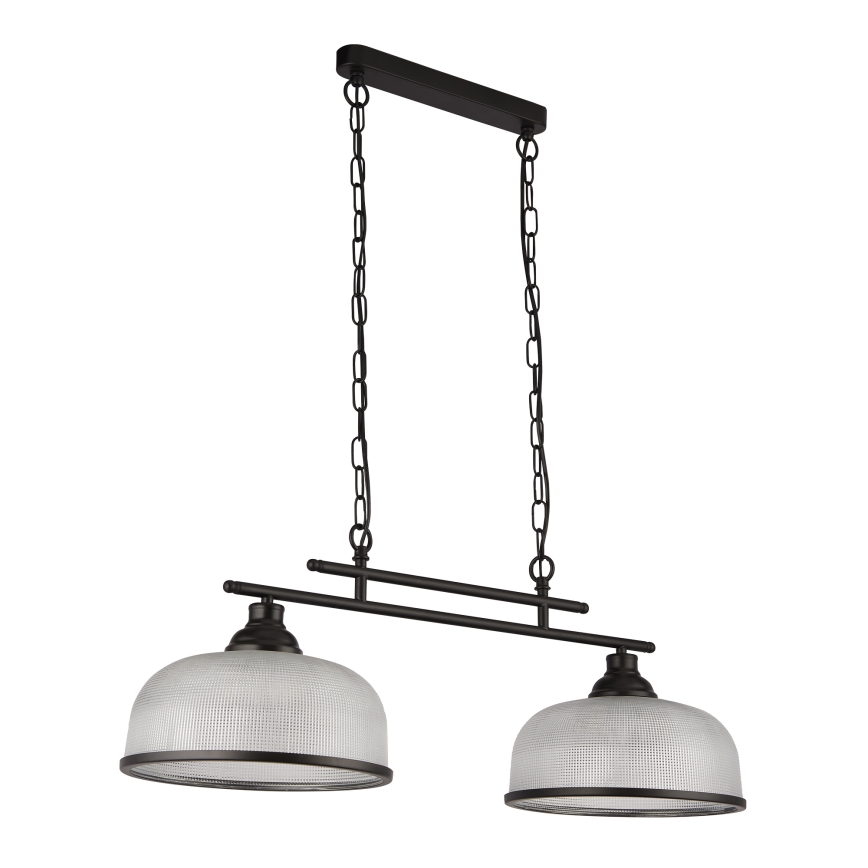 Searchlight - Pendel med kædeophæng BISTRO 2xE27/60W/230V sort