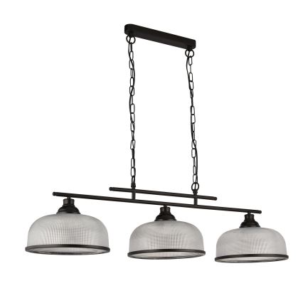 Searchlight - Pendel med kædeophæng BISTRO 3xE27/60W/230V sort