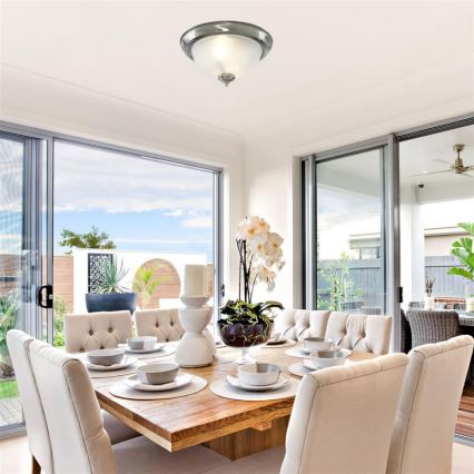 Searchlight - Loftlampe FLUSH 2xE14/40W/230V skinnende krom