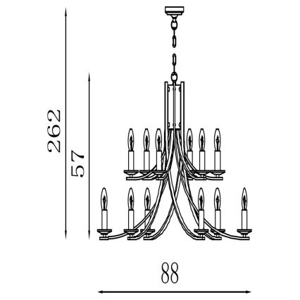 Searchlight - Lysekrone med kæde ASCONA 12xE14/60W/230V