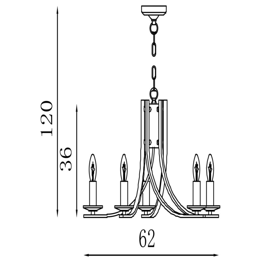 Searchlight - Lysekrone på kæde ASCONA 5xE14/60W/230V