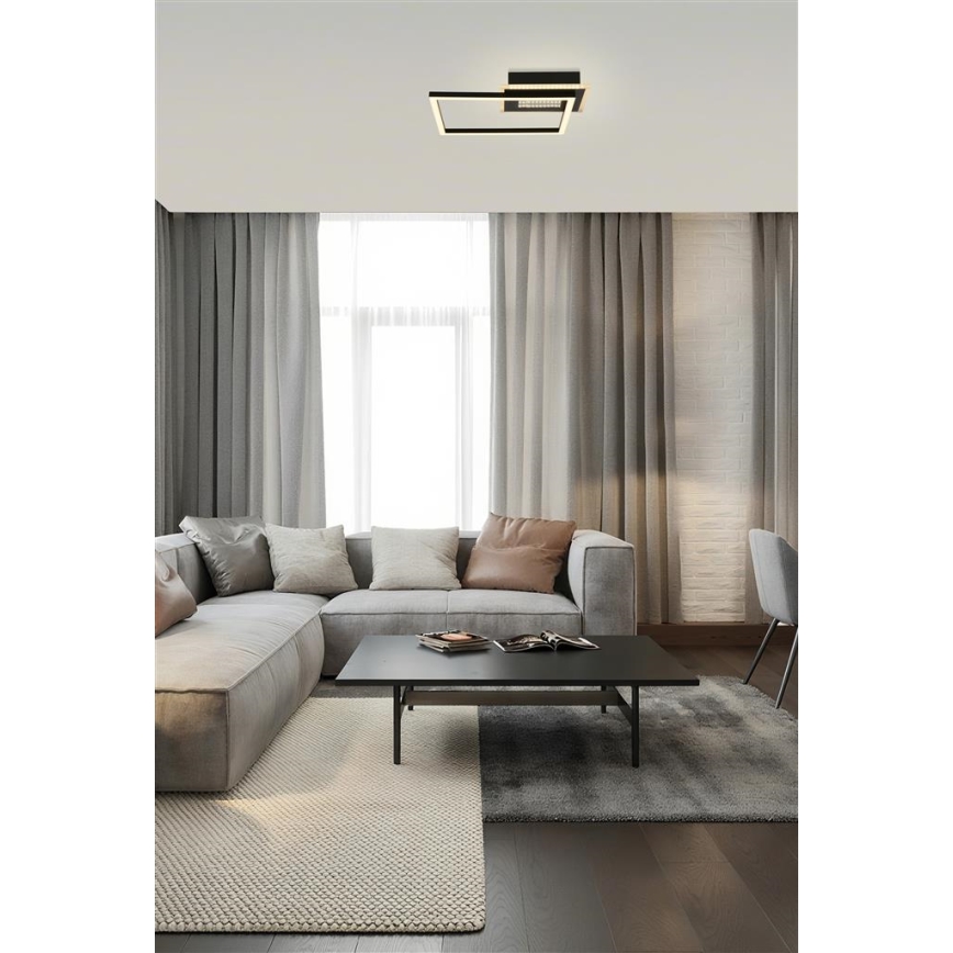 Searchlight - LED dæmpbar loftlampe QUADRATE LED/24W/230V 36x36 cm sort