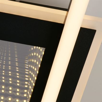 Searchlight - LED dæmpbar loftlampe QUADRATE LED/24W/230V 36x36 cm sort