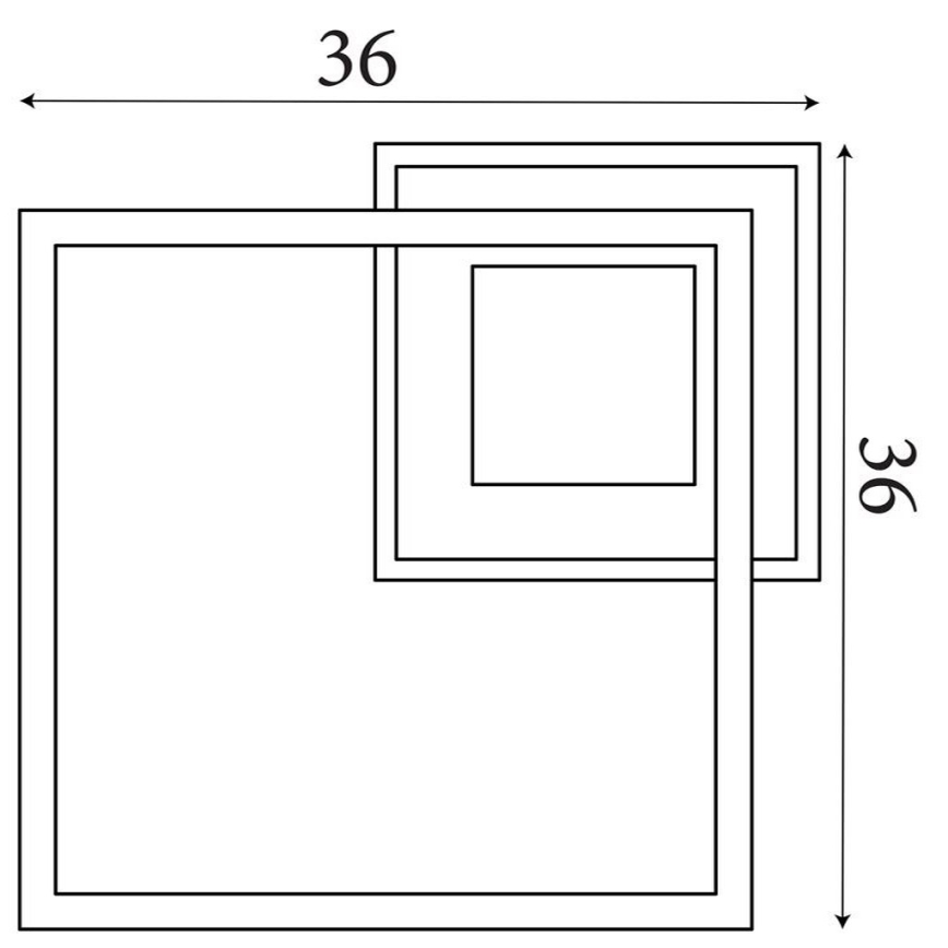 Searchlight - LED dæmpbar loftlampe QUADRATE LED/24W/230V 36x36 cm sort