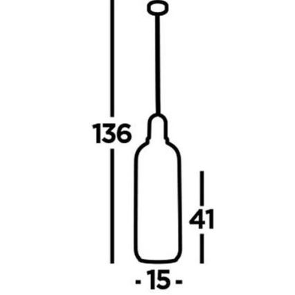 Searchlight - Pendel PIPETTE 1xE27/60W/230V shiny