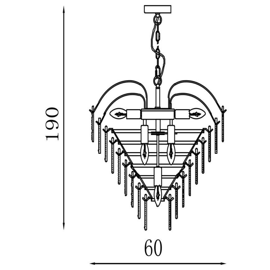 Searchlight - Lysekrone med kæde FEATHER 10xE14/60W/230V