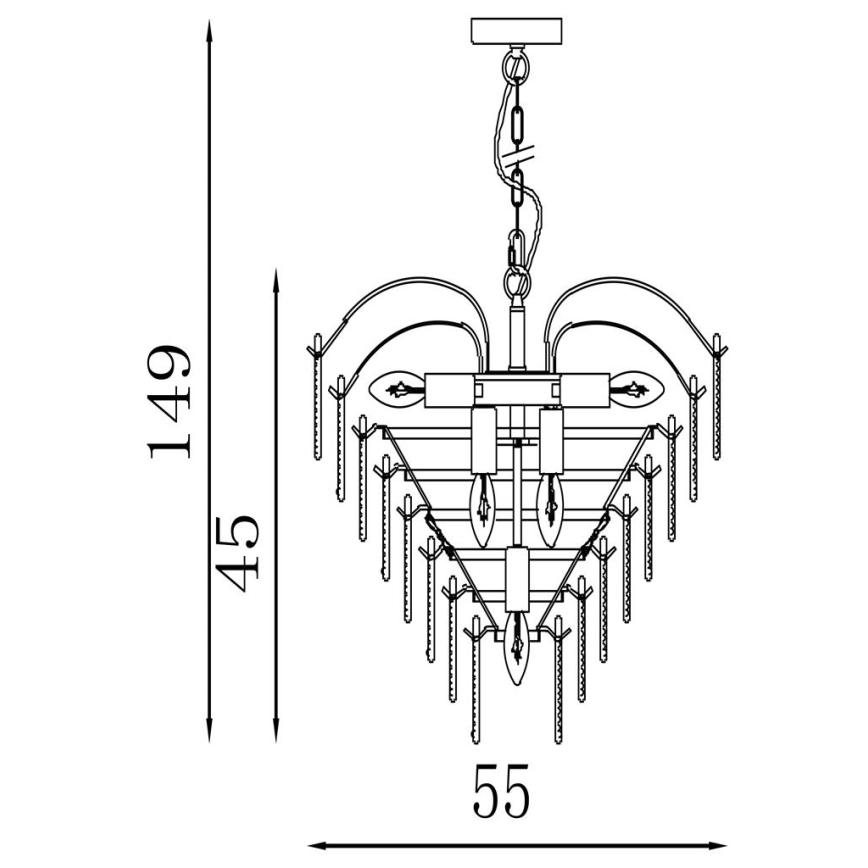 Searchlight - Kædeophængt lysekrone FEATHER 6xE14/60W/230V
