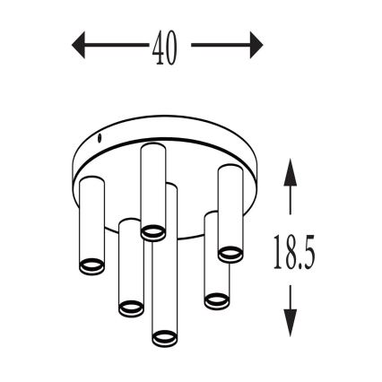 Searchlight - Loftlampe TUBES 6xGU10/10W/230V Ø 40 cm