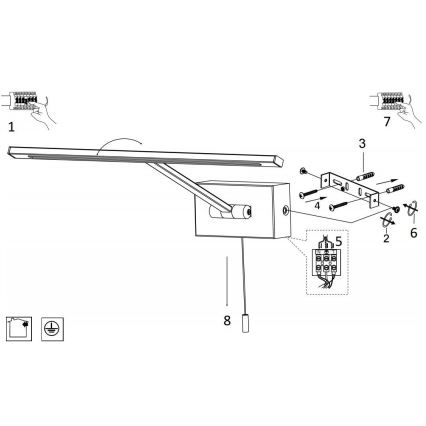 Searchlight - LED gallerilampe LED/7,7W/230V krom