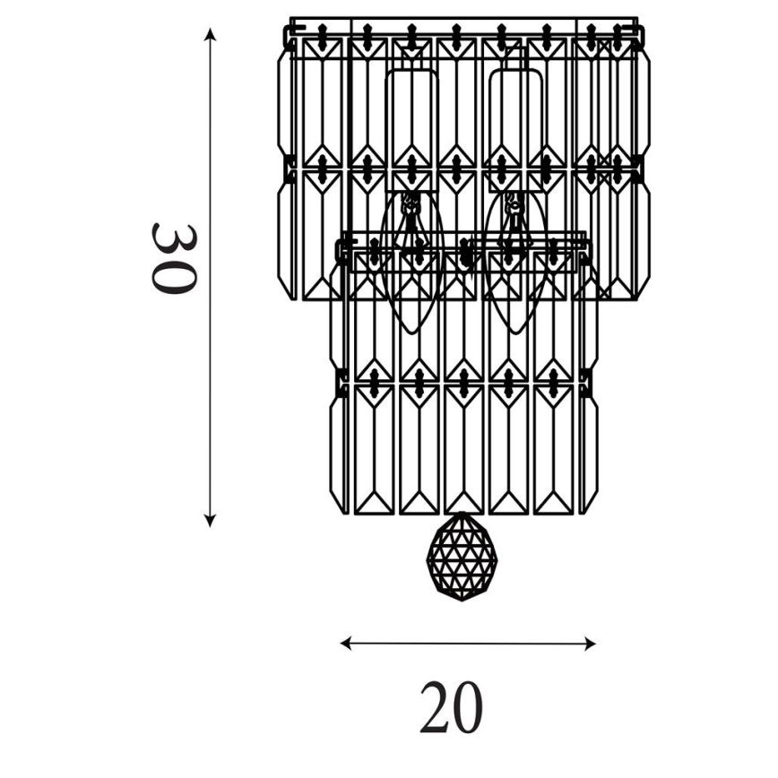 Searchlight - Væglampe til badeværelse EMPIRE 2xE14/7W/230V IP44