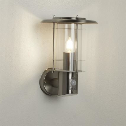 Searchlight - Udendørs væglampe med sensor EDGEWARE 1xE27/60W/230V IP44