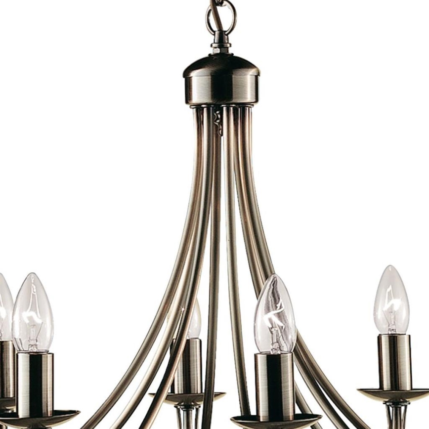 Searchlight - Pendel med kædeophæng MAYPOLE 8xE14/60W/230V skinnende krom