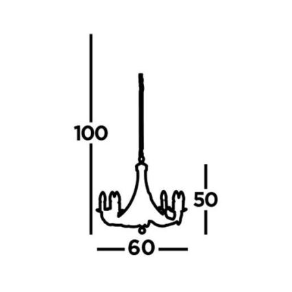 Searchlight - Pendel med kædeophæng MAYPOLE 8xE14/60W/230V skinnende krom