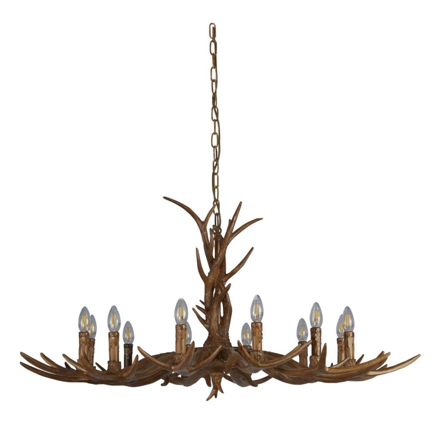 Searchlight - Loftlampe på kæde STAG 12xE14/40W/230V gevir