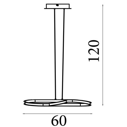 Searchlight - LED-dæmpbar pendel på kabel DOODLE LED/40W/230V messing