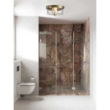 Searchlight - Loftlampe til badeværelse PRESTON 2xE27/60W/230V IP44 Ø 33 cm, messing