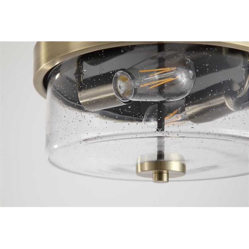 Searchlight - Loftlampe til badeværelse PRESTON 2xE27/60W/230V IP44 Ø 33 cm, messing