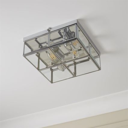 Searchlight - Loftlampe FLUSH 2xE14/40W/230V skinnende krom