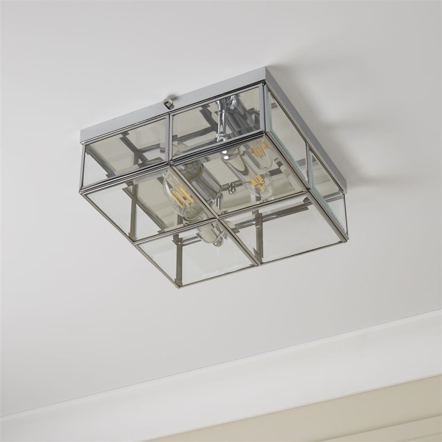 Searchlight - Loftlampe FLUSH 2xE14/40W/230V skinnende krom