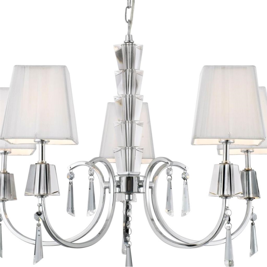 Searchlight - Pendel med kædeophæng PORTICO 5xG9/33W/230V skinnende krom