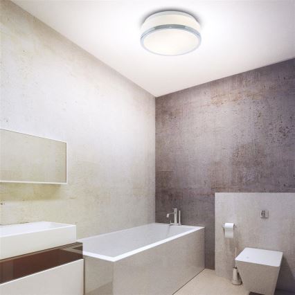 Searchlight - Loftlampe til badeværelse DISC 2xE27/60W/230V IP44