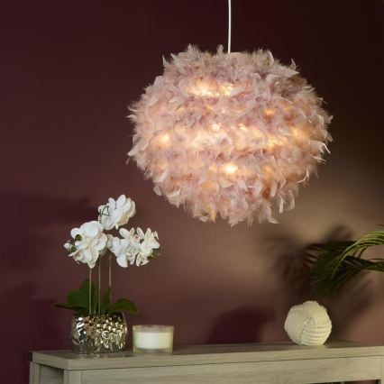 Searchlight - Lampeskærm til lysekrone KATE E14/E27 Ø 50 cm rosa