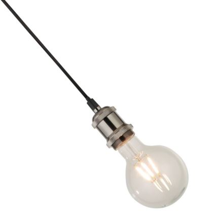 Searchlight - Pendel med kabel SUSPENSION 1xE27/60W/230V sølvfarvet