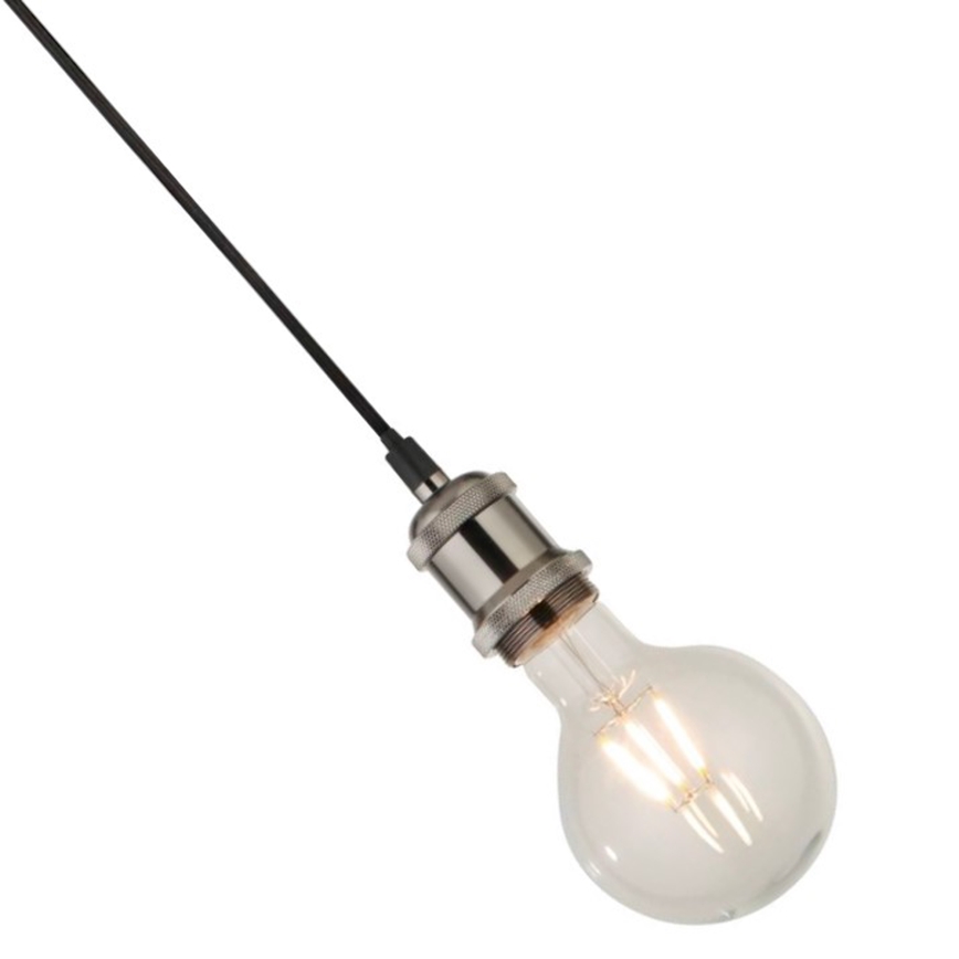 Searchlight - Pendel med kabel SUSPENSION 1xE27/60W/230V sølvfarvet