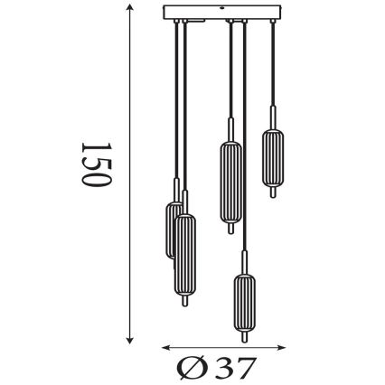 Searchlight - LED-dæmpbar pendel på wire CATTAIL LED/24W/230V